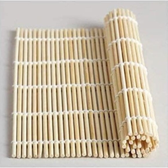 Japanese Natural Bamboo Sushi Food Making Rolling Mat 9.5" x 9" 6 Piece Lot NIP - Picture 1 of 7